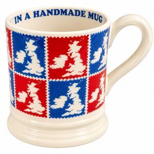 Starbucks Emma Bridgewater UK Red Blue Union Jack Stamp Pottery Coffee Mug